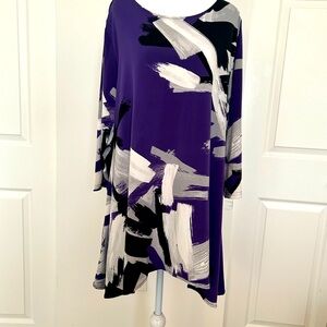 Abstract Purple and Black Dress